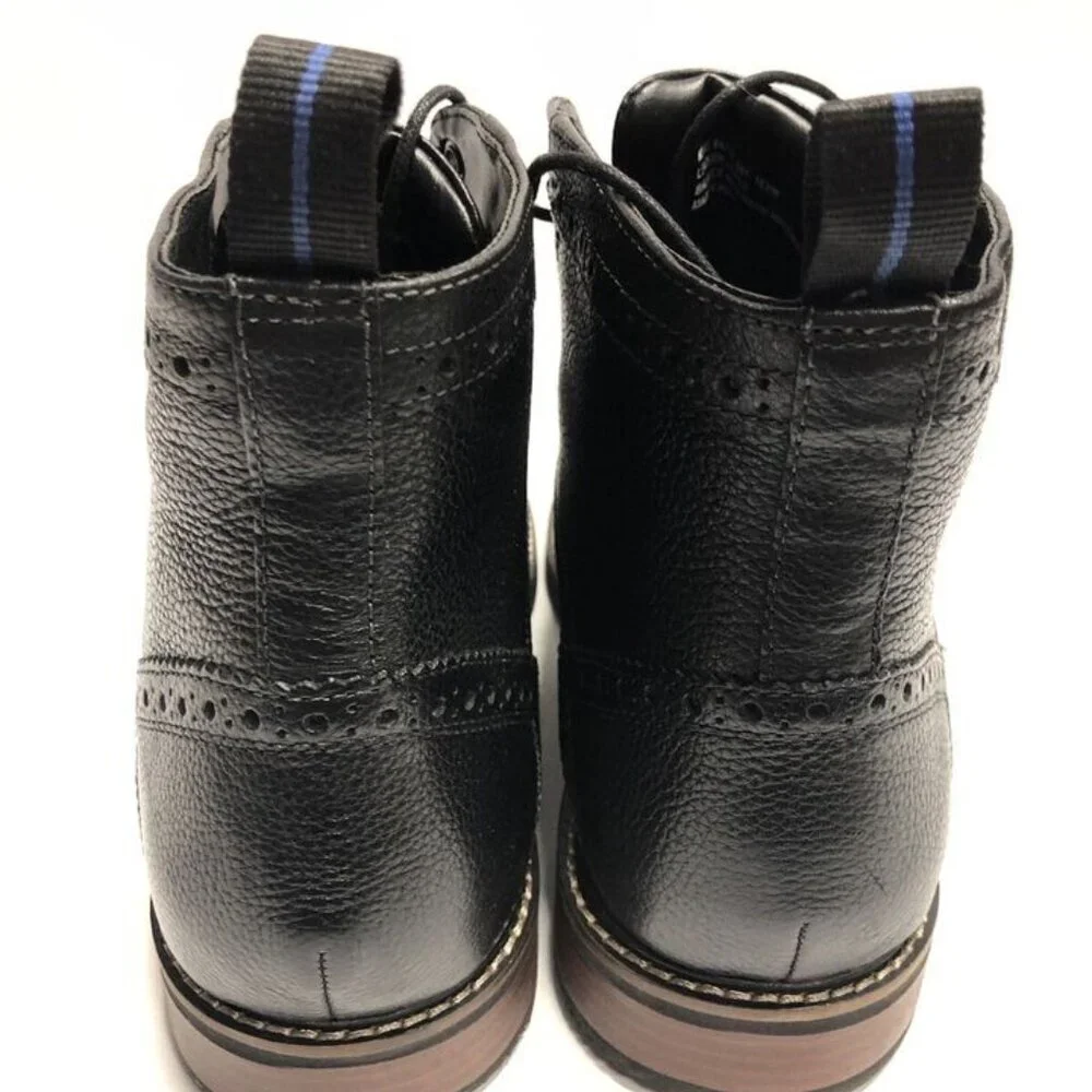 Nunn Bush Men’s Odell Wingtip, Black Leather Boots, Size 10 XW